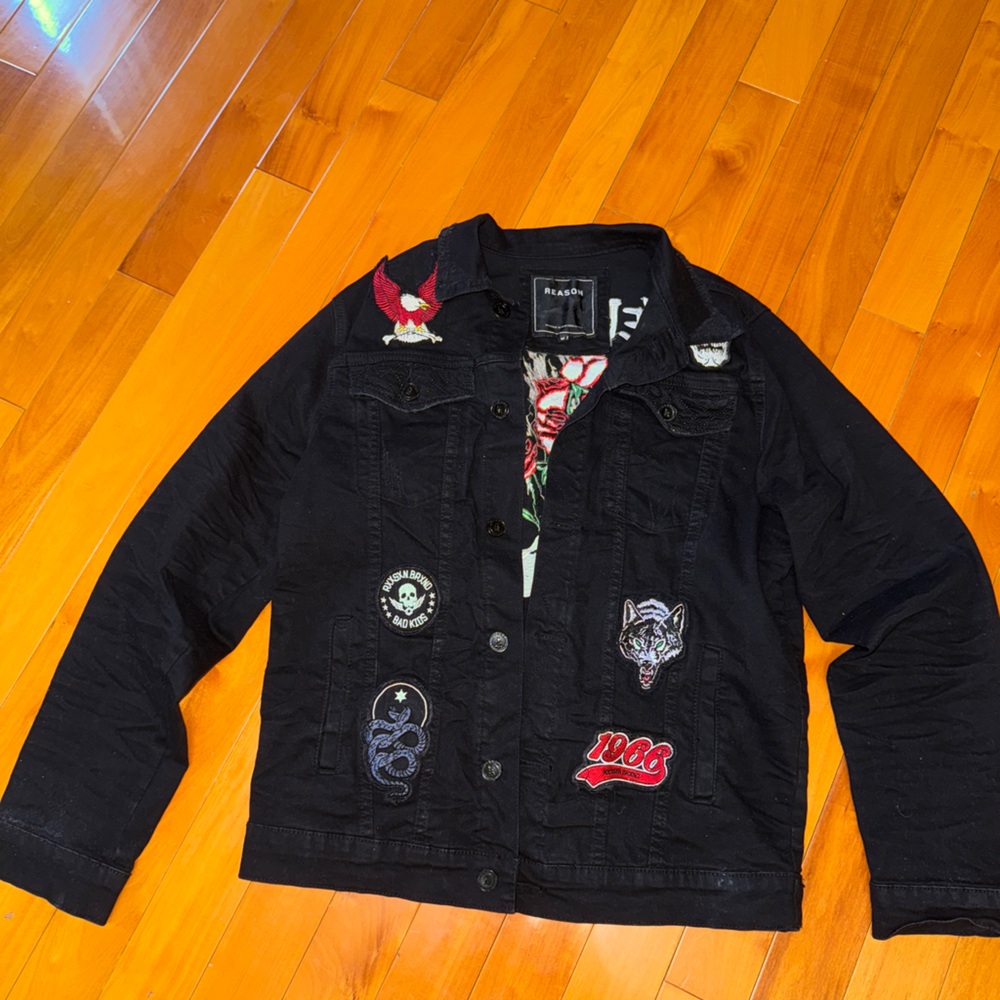 Mens Reason Denim Jacket Size M